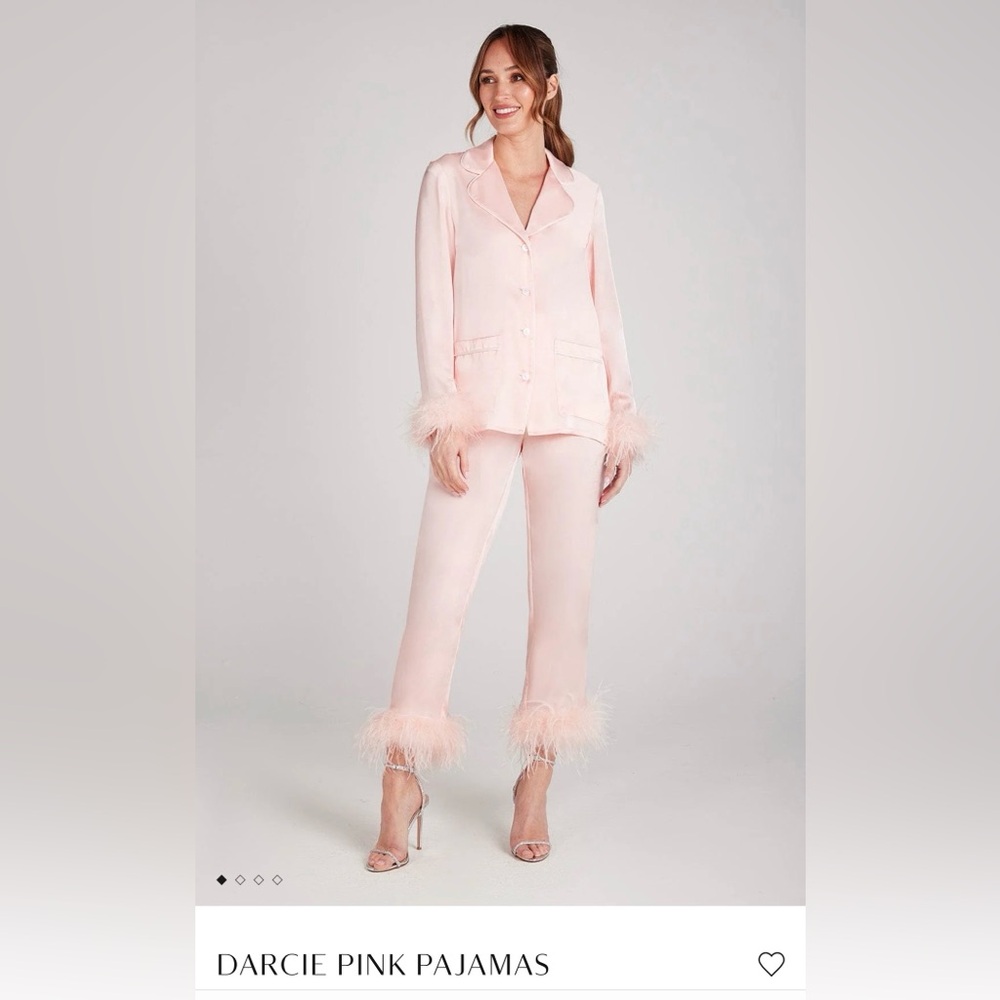 Very beautiful satin pink pajamas for lounging or sleeping. Size S/M.